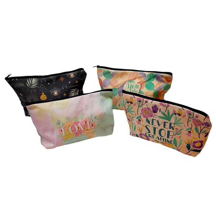 10% OFF - PACK X 5 CARTUCHERA / NECESER DE LONA SURTIDOS